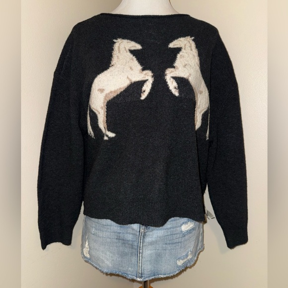 Daily Practice by Anthropologie Horse Jumper Sweater,Size-Small(Relaxed Fit) - Picture 4 of 12